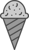 helado línea lleno escala de grises icono diseño vector