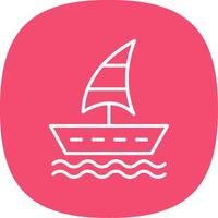 Sailing Boat Line Curve Icon Design vector