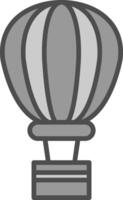 Hot Air Balloon Line Filled Greyscale Icon Design vector