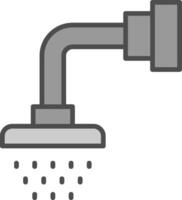 Shower Head Line Filled Greyscale Icon Design vector