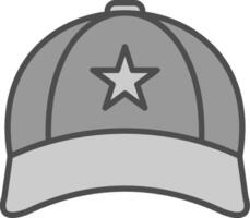 Cap Line Filled Greyscale Icon Design vector