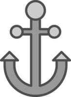 Anchor Line Filled Greyscale Icon Design vector