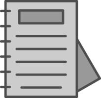 Notepad Line Filled Greyscale Icon Design vector