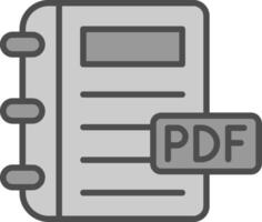 pdf línea lleno escala de grises icono diseño vector