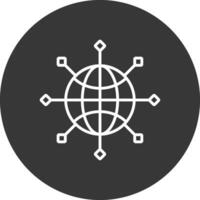 global conectar línea invertido icono diseño vector