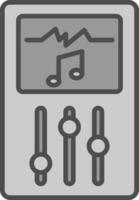 música jugador línea lleno escala de grises icono diseño vector