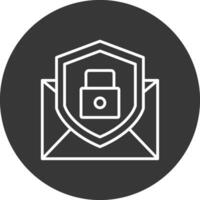 Email Protection Line Inverted Icon Design vector