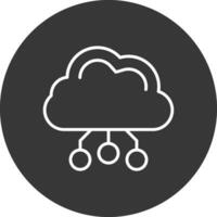 Digital Cloud Line Inverted Icon Design vector