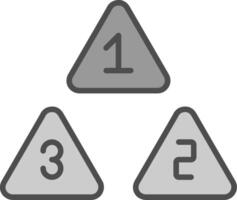 Numbers Line Filled Greyscale Icon Design vector