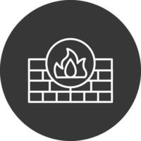 Firewall Line Inverted Icon Design vector