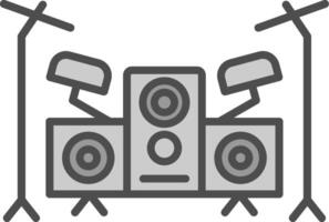 Drum Set Line Filled Greyscale Icon Design vector