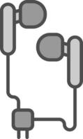 Handsfree Line Filled Greyscale Icon Design vector