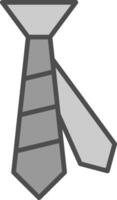 Tie Line Filled Greyscale Icon Design vector