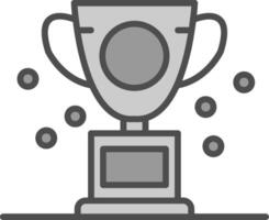 Trophy Line Filled Greyscale Icon Design vector