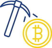 Bitcoin Mining Line Two Colour Icon Design vector