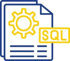 Sql File Line Two Colour Icon Design vector