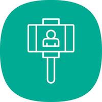 Vlogger Line Curve Icon Design vector