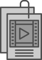 Script Line Filled Greyscale Icon Design vector