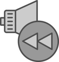 Rewind Line Filled Greyscale Icon Design vector