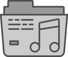 música línea lleno escala de grises icono diseño vector