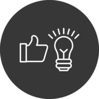 Idea Bulb Line Inverted Icon Design vector