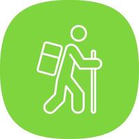 Hiking Line Curve Icon Design vector