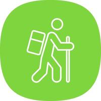 Hiking Line Curve Icon Design vector