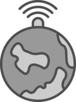 Earth Line Filled Greyscale Icon Design vector