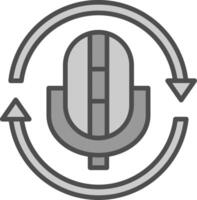 Replay Line Filled Greyscale Icon Design vector