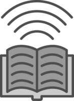 Book Line Filled Greyscale Icon Design vector