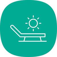 Sunbathing Line Curve Icon Design vector