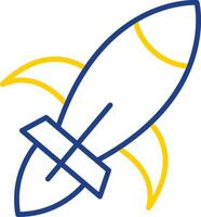 Rocket Ship Line Two Colour Icon Design vector