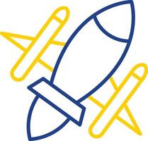 Rocket Ship Line Two Colour Icon Design vector