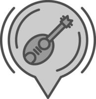 Guitar Line Filled Greyscale Icon Design vector