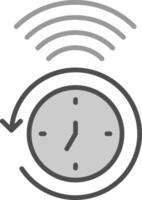 Clock Line Filled Greyscale Icon Design vector