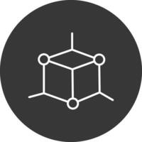 3d Modeling Line Inverted Icon Design vector