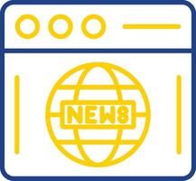 Breaking News Line Two Colour Icon Design vector