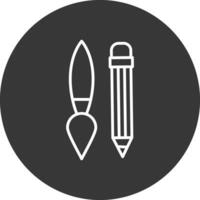 Writing Tool Line Inverted Icon Design vector