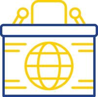 Desk Line Two Colour Icon Design vector