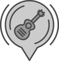 Guitar Line Filled Greyscale Icon Design vector
