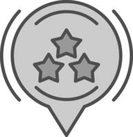 Star Line Filled Greyscale Icon Design vector