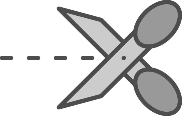 Cut Line Filled Greyscale Icon Design