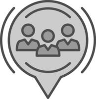 People Line Filled Greyscale Icon Design vector