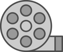 Reel Line Filled Greyscale Icon Design vector