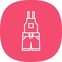 Dungarees Line Curve Icon Design vector