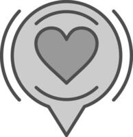 Love Line Filled Greyscale Icon Design vector