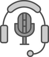 Microphone Line Filled Greyscale Icon Design vector