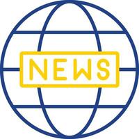 World News Line Two Colour Icon Design vector