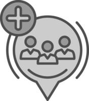 Follower Line Filled Greyscale Icon Design vector