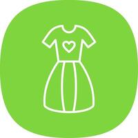 Dress Line Curve Icon Design vector